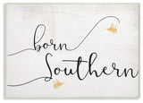 Born Southern Yellow Bees Script Typography Oversized Wall Plaque Art, 13"x19"