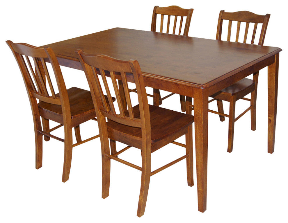 5-Piece Shaker Dining Set, Walnut