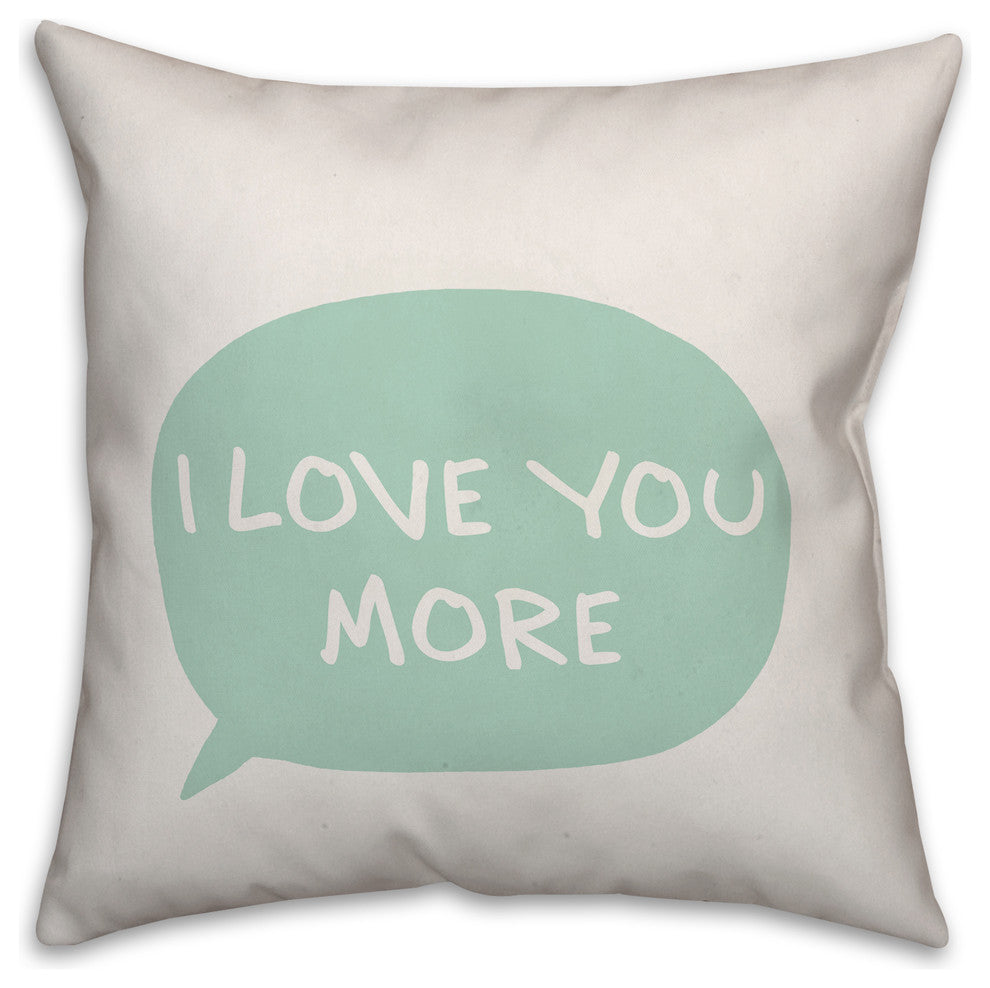 Love You More Reversible 16x16 Throw Pillow