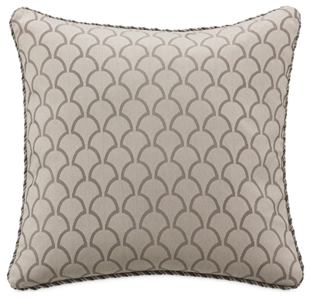 Moonbeam Paragon 20" Square Pillow, Set of 2, Taupe/Silver