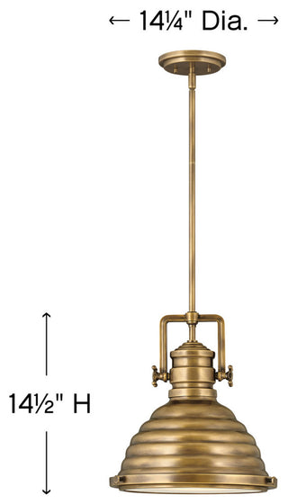 Hinkley Keating Medium Pendant, Heritage Brass
