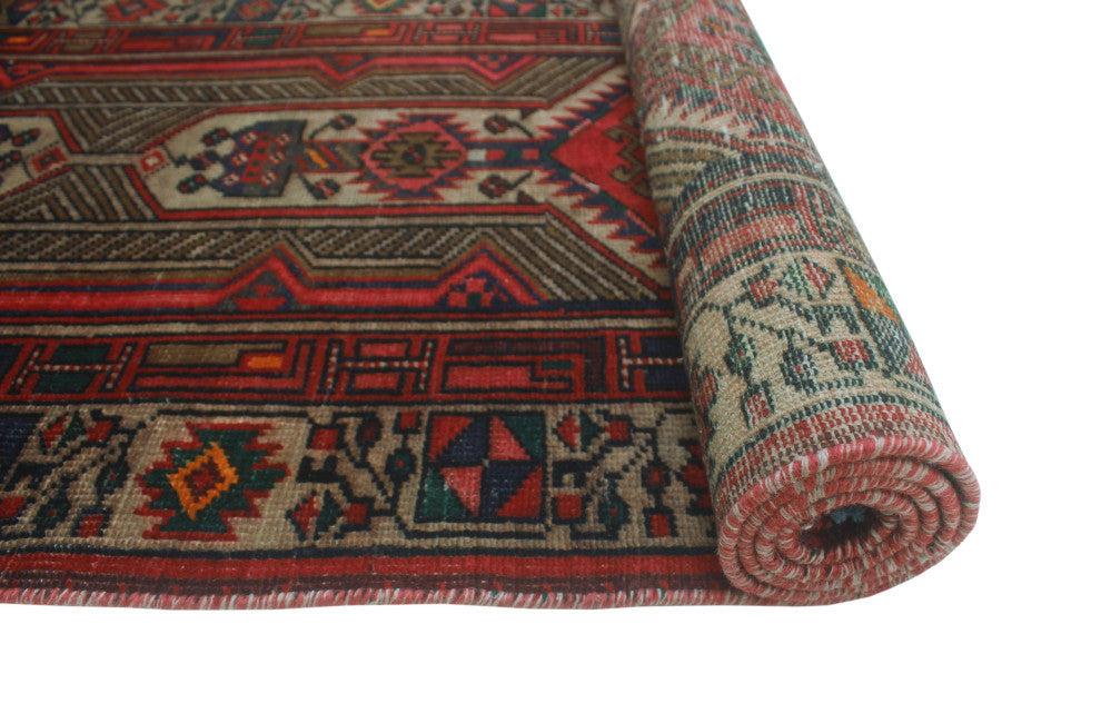 Fine Vintage Distressed Nadereh Rust/Beige Runner, 2'9x10'8