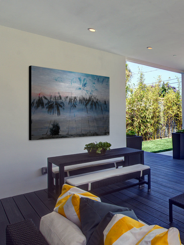 "Blue Palms" Print on Brushed Aluminum, 60"x40"