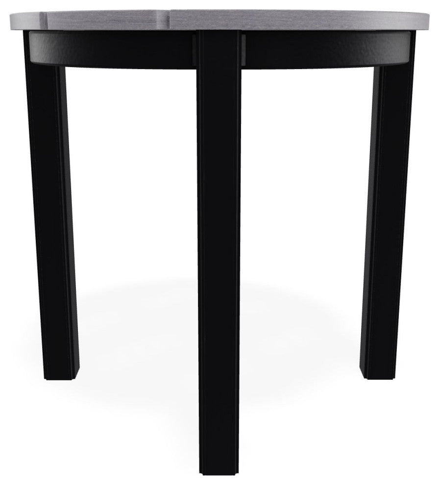 21" Round Rustic Outdoor End Table, Black