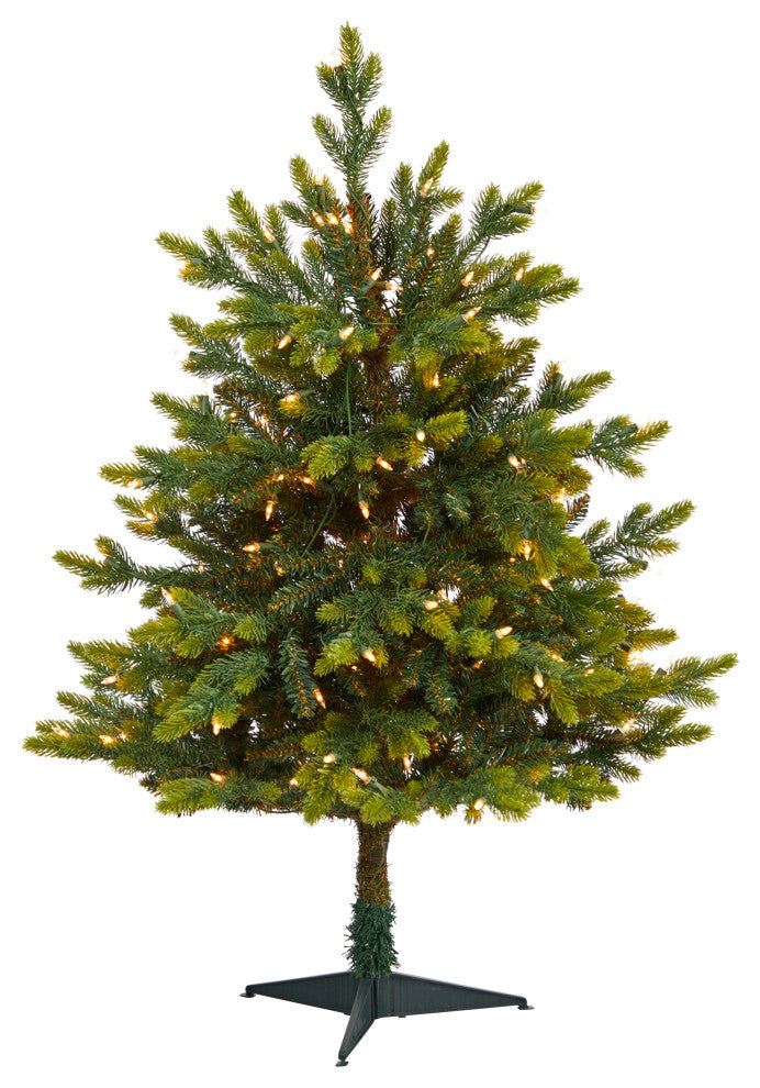 Nearly Natural 3ï¿½ North Carolina Fir Artificial Christmas Tree/ 150 Clear Lights