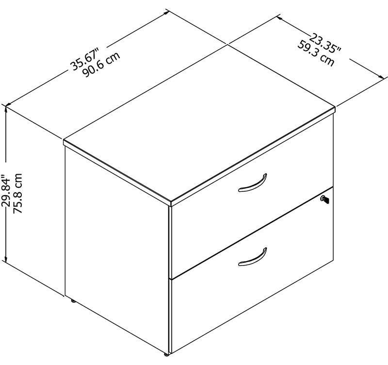 Easy Office 2 Drawer Lateral File Cabinet in Pure White - Engineered Wood