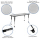 86" Oval Wave Flexible Laminate Activity Table Set 18" Student Stack Chairs Gray