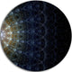 Symmetrical Blue Silver Fractal Flower, Digital Art Round Wall Art, 23"