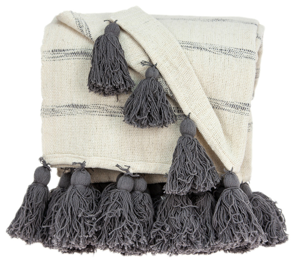 Seema Transitional Multicolored Handloomed 52"x67" Cotton Throw