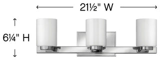 Hinkley Miley Medium Three Light Vanity, Chrome