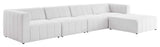 Bartlett Upholstered Fabric Upholstered Fabric 5-Piece Sectional Sofa Ivory