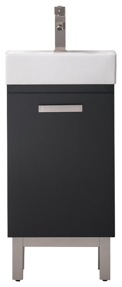 Stella Modern Black 16.5" Single Sink Vanity