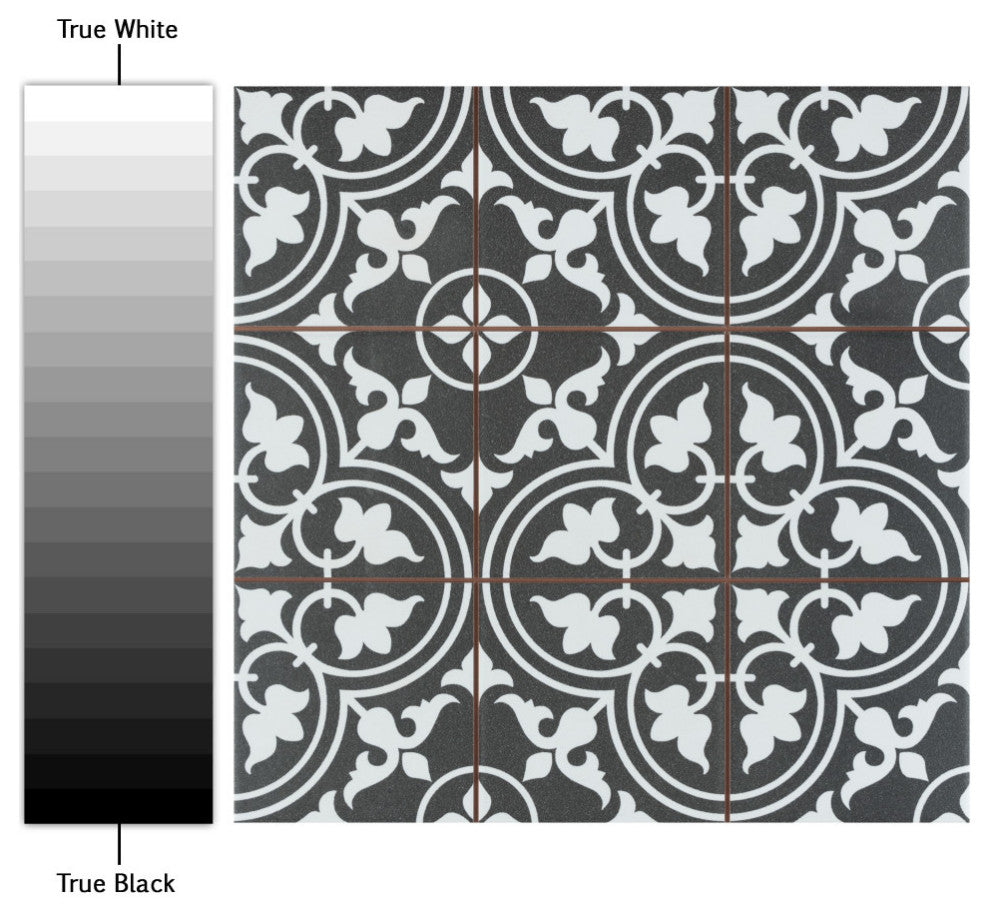 Harmonia Classic Ceramic Floor and Wall Tile, Classic Black