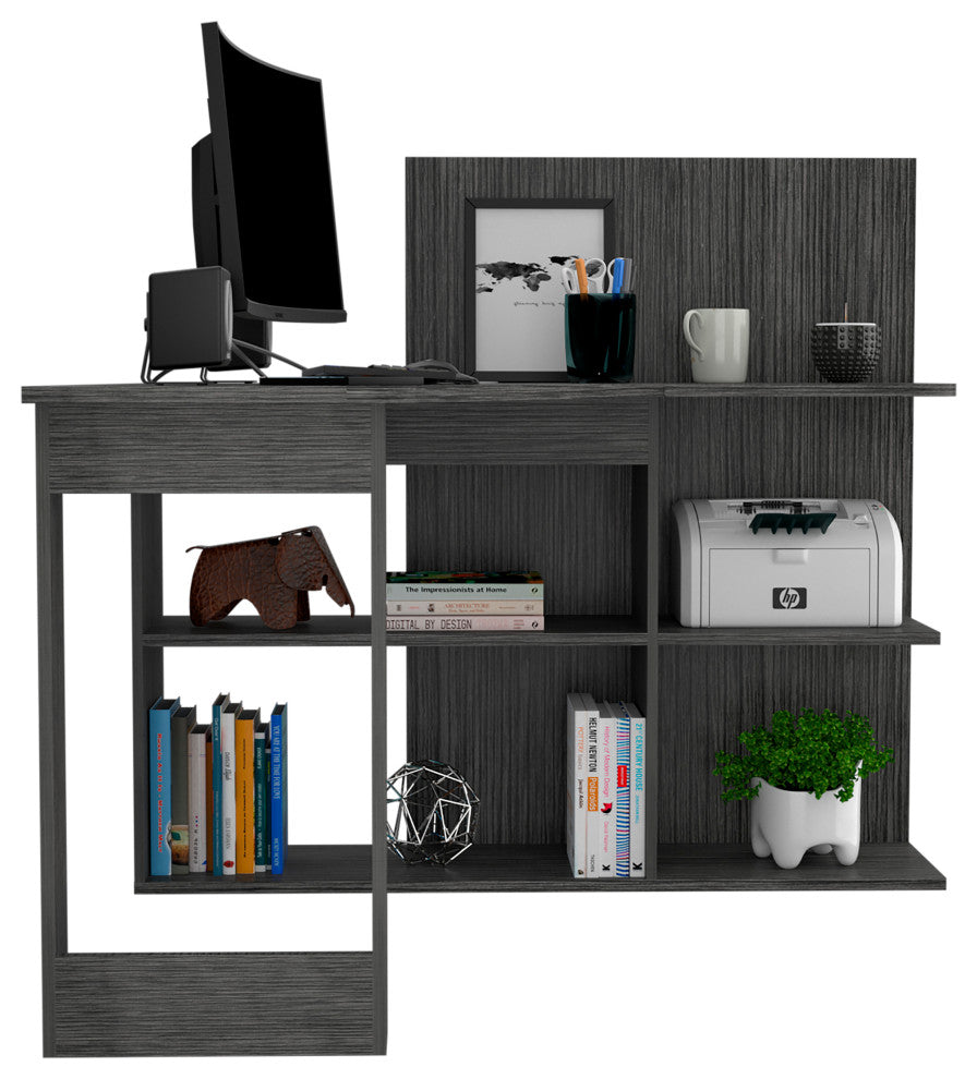 Kairi Computer Desk, Smoky Oak