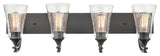 Natalie Collection 4 Light 32 in. Matte Black Bathroom Vanity Light