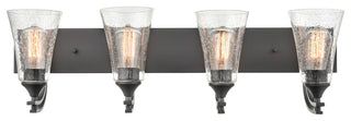 Natalie Collection 4 Light 32 in. Matte Black Bathroom Vanity Light