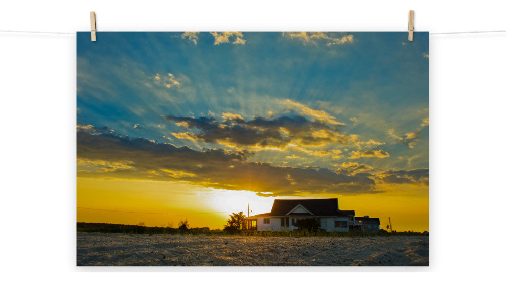 Sunset at Bowers Landscape Photo, Coastal Unframed Wall Art Print, 16" X 20"
