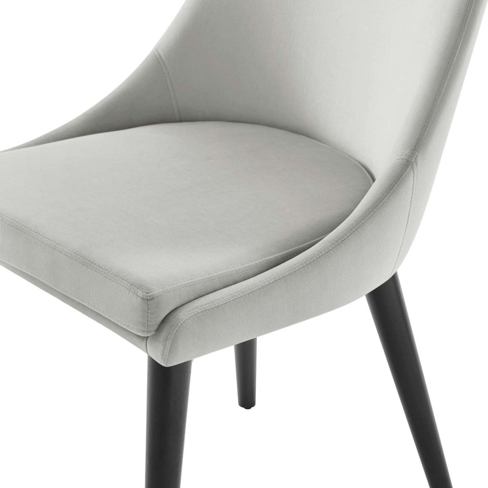 Side Dining Chair, Gray, Velvet, Modern, Kitchen Cafe Bistro Hospitality