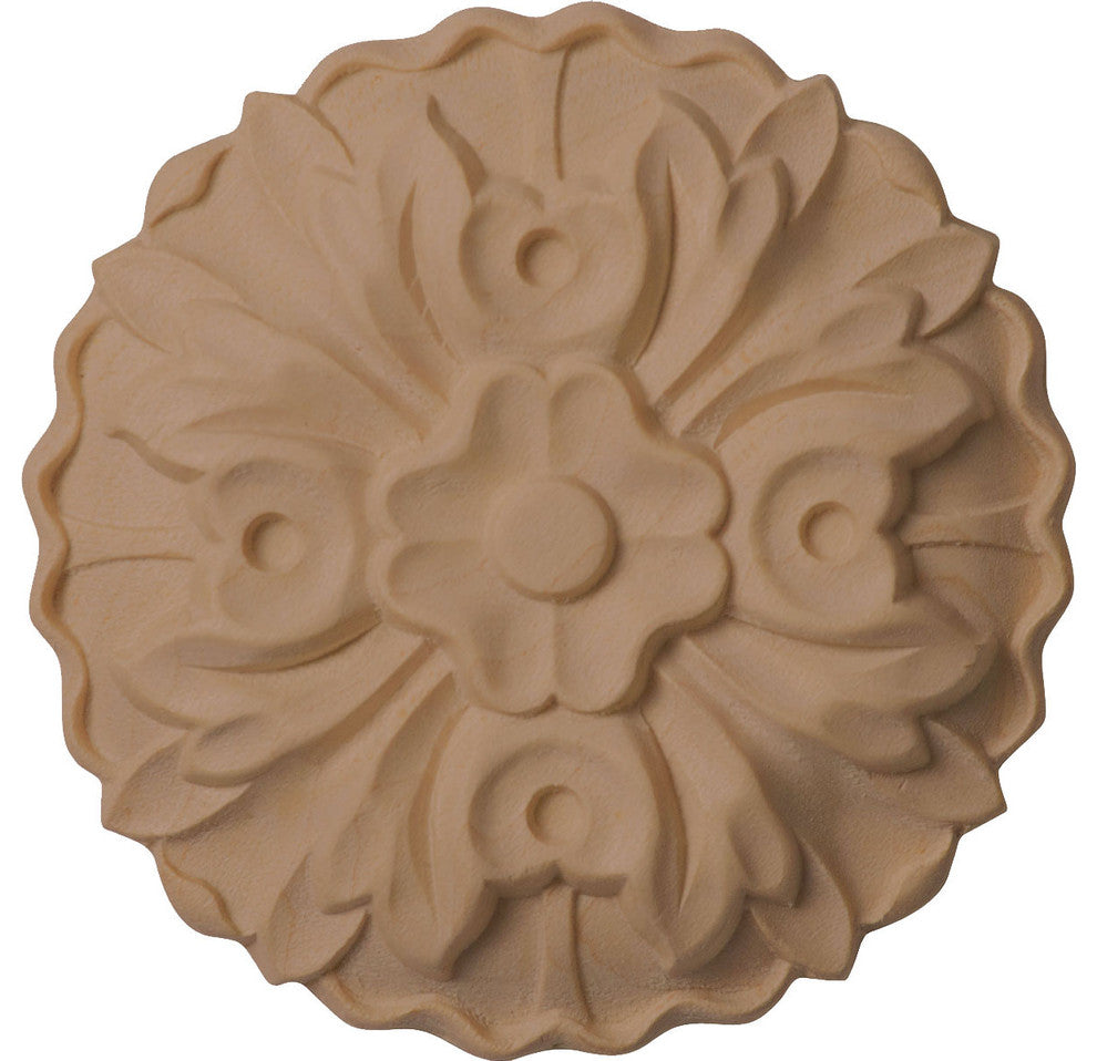 2 3/4"W x 2 3/4"H x 1/2"P Kent Rosette, Rubberwood