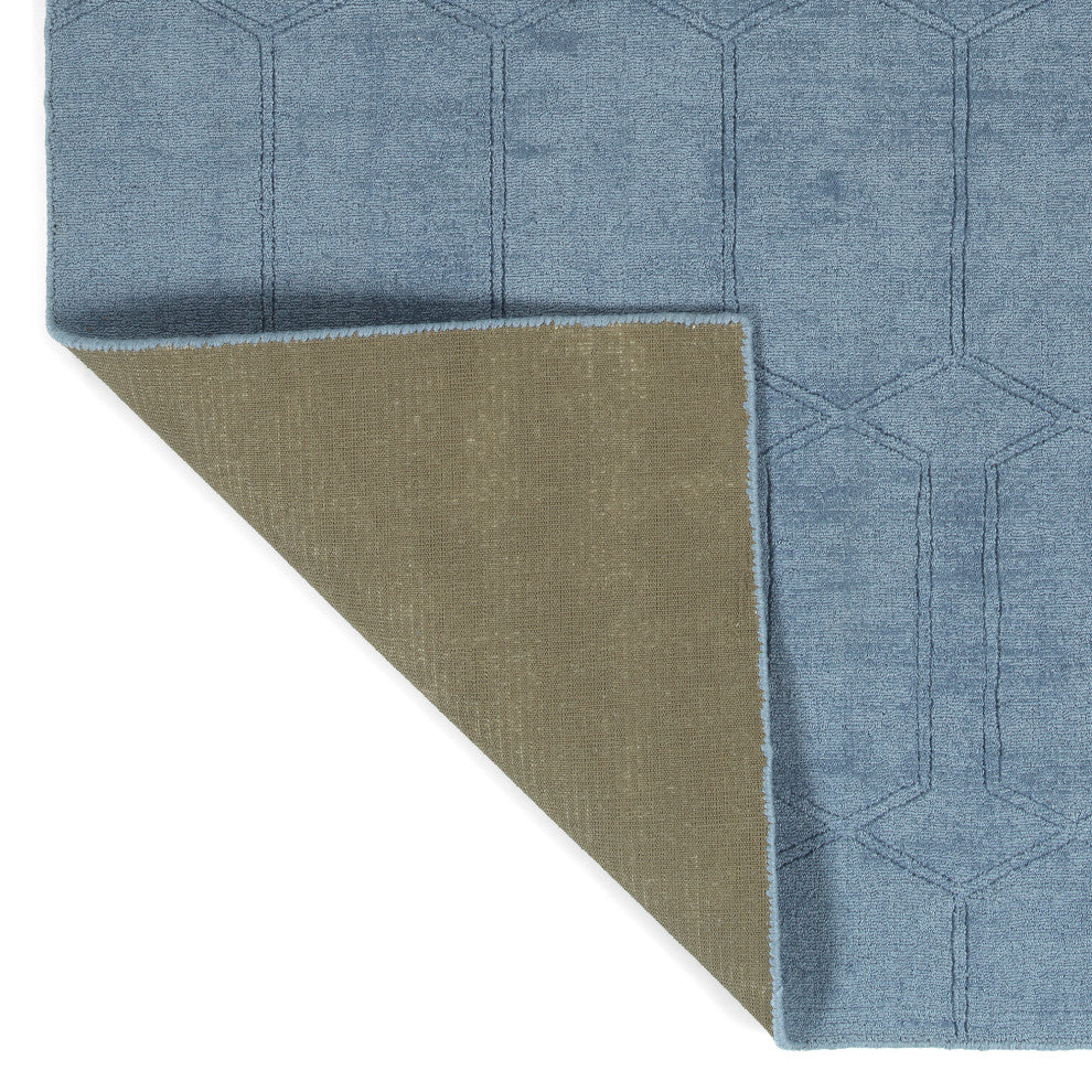 Minkah Collection Blue 2' x 3' Rectangle Indoor-Outdoor Throw Rug