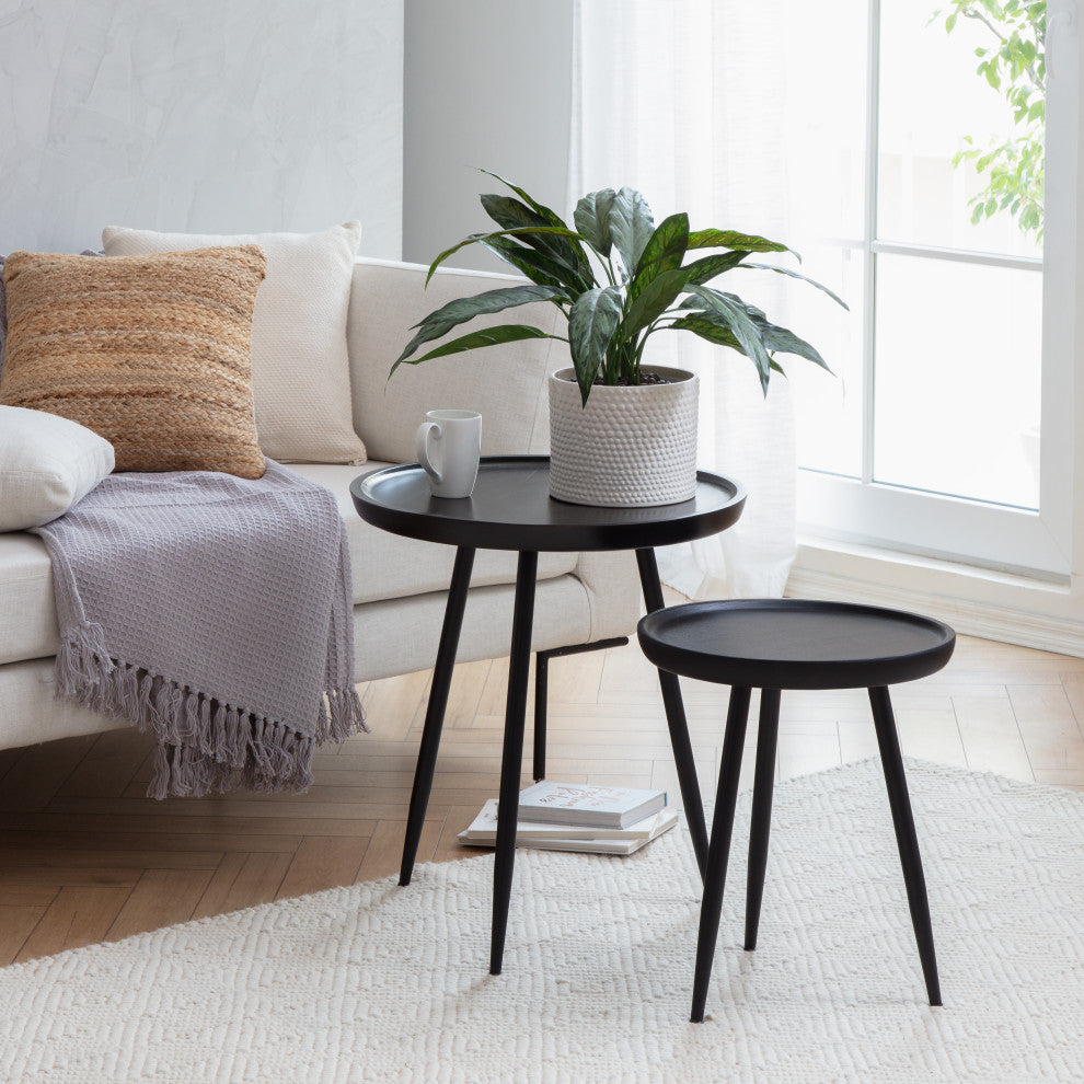 Chervey Tri Pin Side Table, Black
