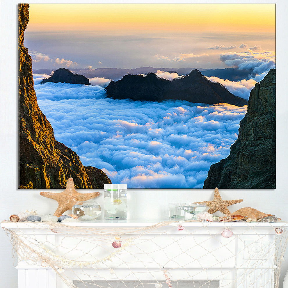 "Gran Canaria Sunset Over Clouds" Seashore Wall Art, 40"x20"
