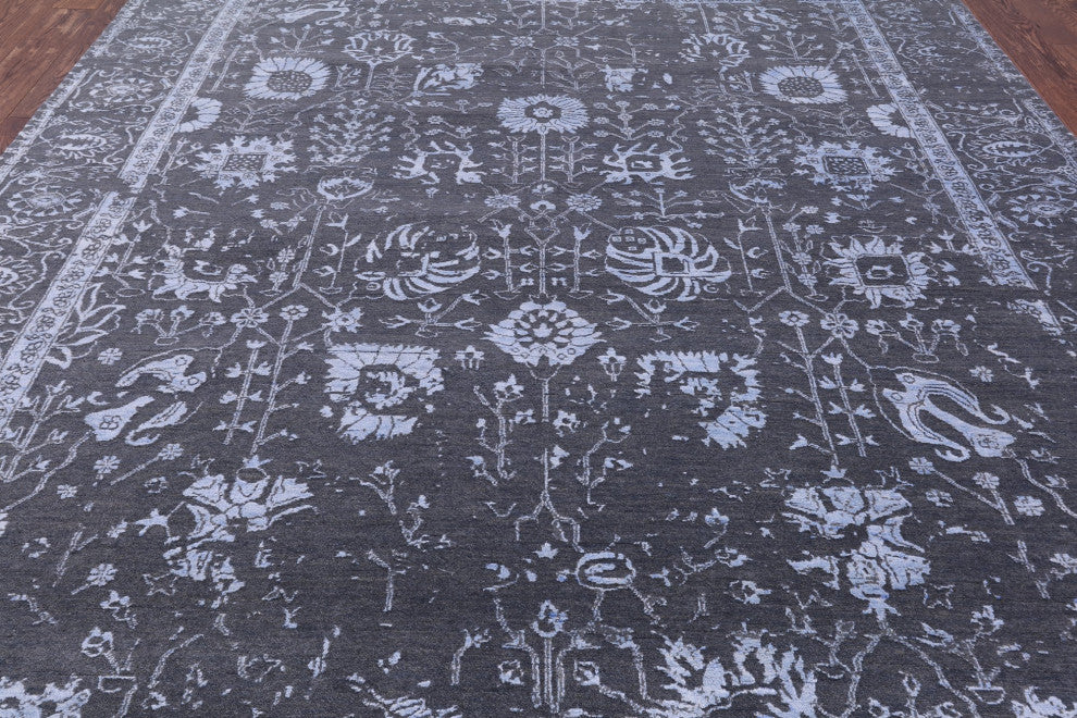 Hand Knotted Persian Wool and Silk Rug 8' 2" X 10' 0" Q6202