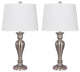 Brushed Nickel Metal Table Lamps, Set of 2, 26.5"