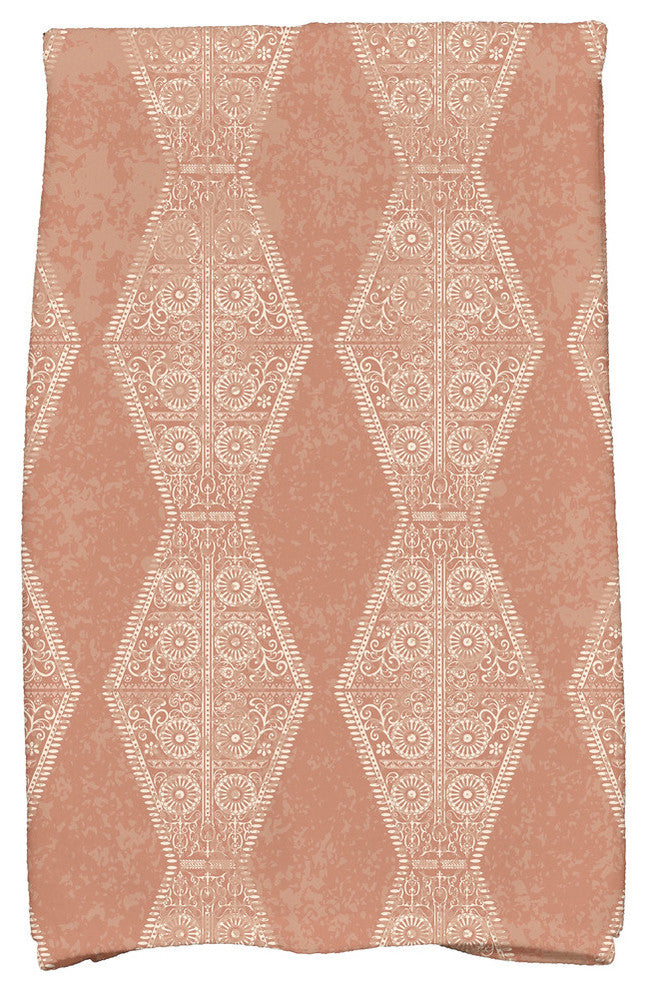 Pyramid Stripe Geometric Print Kitchen Towel, Orange