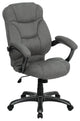High Back Gray Microfiber Contemporary Executive Swivel Chair With Arms