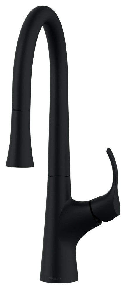 Antioch Single Handle Pull-Down Kitchen Faucet w/ Snapback, Satin Black