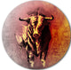 Spanish Bull Tattoo Sketch, Digital Art Disc Metal Artwork, 36"