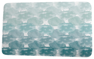 Intercoastal Waterway Beach Clouds Geometric Print Bath Mat, Teal, 21"x34"