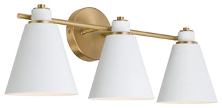 Capital Lighting 150131 Bradley 3 Light 24"W Vanity Light - Aged Brass / White
