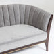 Luxe Textured Silver Gray Channel Back Sofa Vintage Style Retro Curved 3 Seat