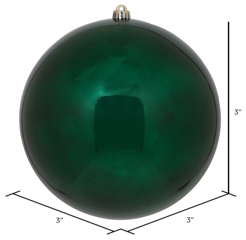 Vickerman 3" Midnight Green Shiny Ball Ornament, 12 per Bag