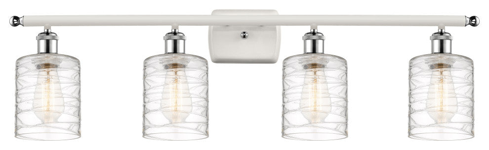 Innovations 516-4W-WPC-G1113-LED 4-Light Vanity Light, White, Polished Chrome