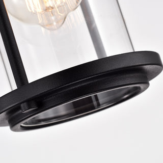 CHLOE Lighting LANDRY Transitional 1-Light Textured Black Outdoor Wall Sconce