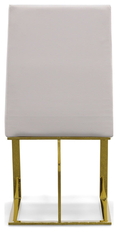 Modrest Frankie Contemporary White and Gold Dining Chair