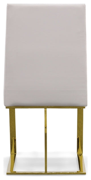 Modrest Frankie Contemporary White and Gold Dining Chair