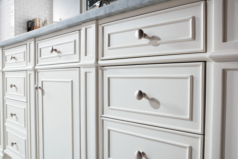 Bristol 60" Single Vanity Bright White, Carrara Marble