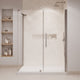 Pasadena 60"Wx36"Dx74 3/4"H Corner Pivot Shower Kit Nickel Base