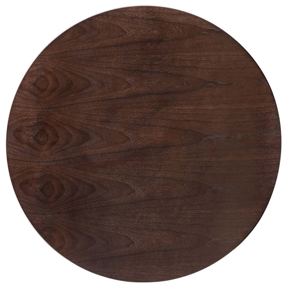 Dining Table, Round, Wood, Black Dark Brown, Modern, Cafe Bistro Restaurant
