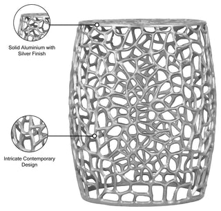 Priya Aluminum Coffee Table, Silver, End Table