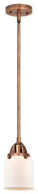 Small Bell Mini Pendant, Antique Copper, Matte White, Matte White