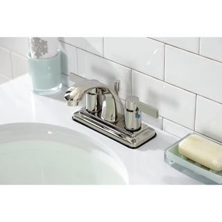 Elegant Centerset Bathroom Faucet with Gooseneck Spout and Lever Handles, Nickel