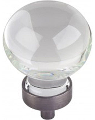 Jeffrey Alexander G130L-BNBDL Harlow Large Sphere Glass Knob, Brushed Pewter