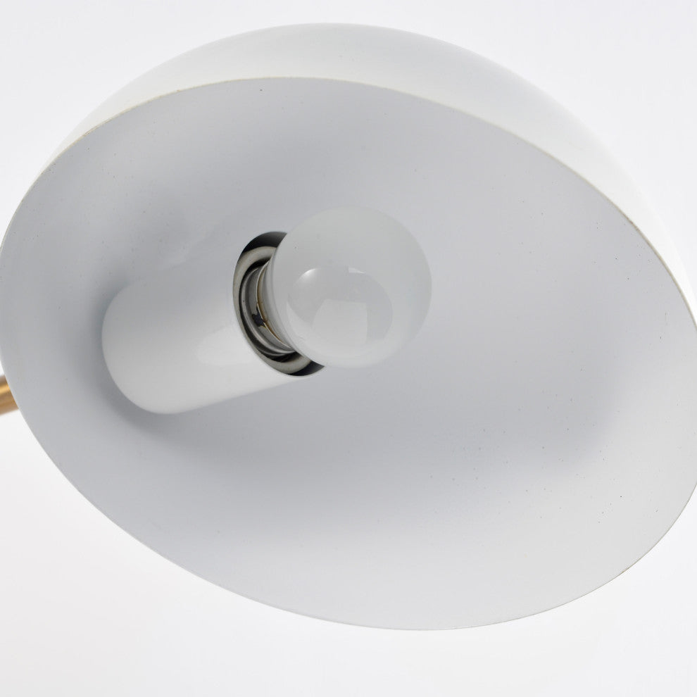 Trilby 2-Light Wall Sconce, Matte White With Burnished Brass