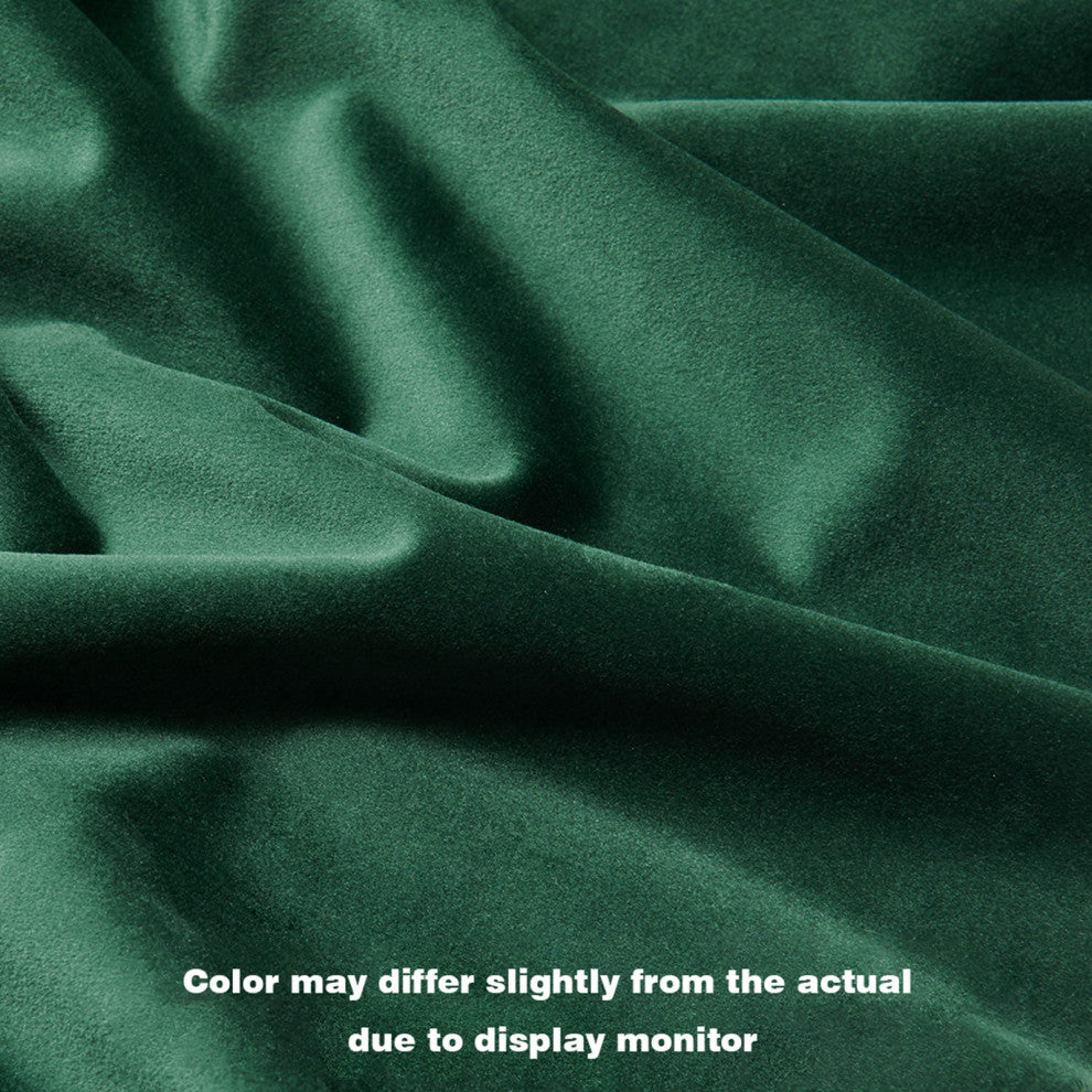 Cute Pointed Armrest Velvet Rolling Chair, Dark Green