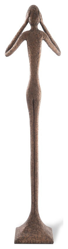 Hear No Evil Skinny Sculpture, Bronze, Large